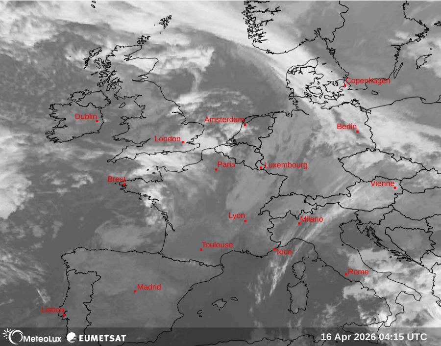 Wiedergabe von Satellitenbildern im Infrarotbereich
