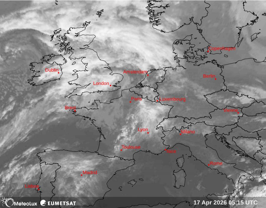 Wiedergabe von Satellitenbildern im Infrarotbereich