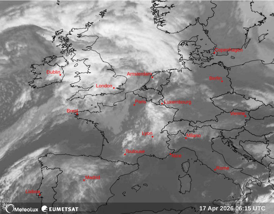 Wiedergabe von Satellitenbildern im Infrarotbereich