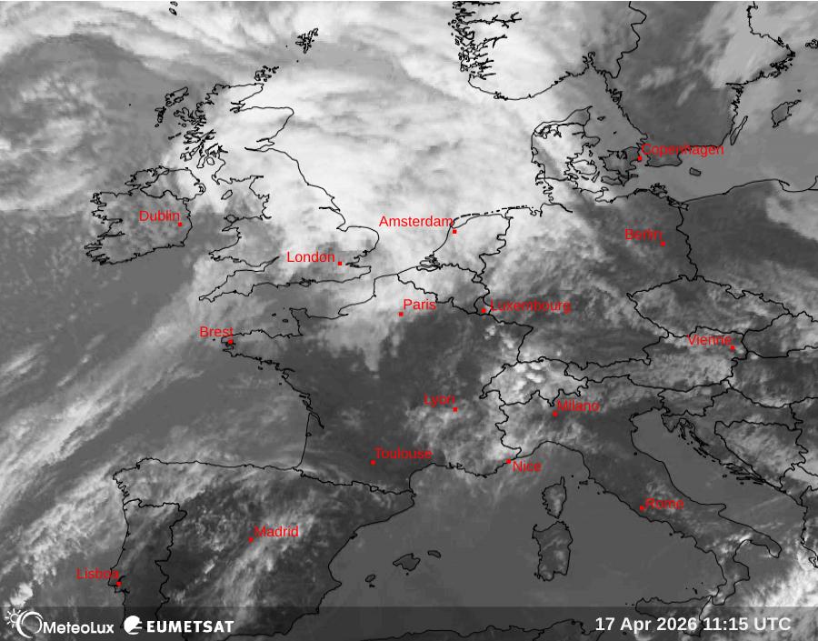 Wiedergabe von Satellitenbildern im Infrarotbereich