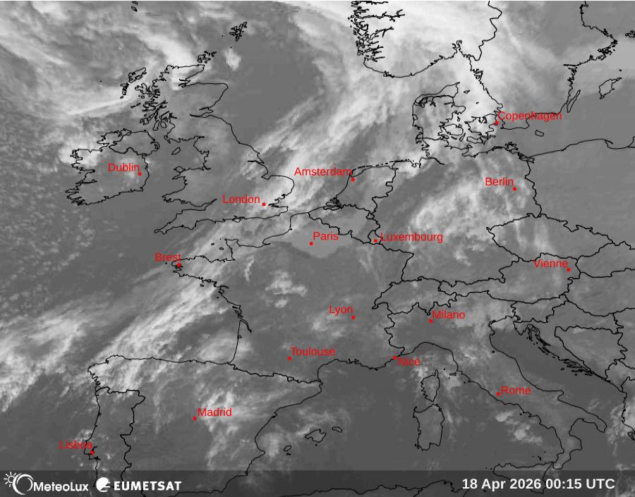 Wiedergabe von Satellitenbildern im Infrarotbereich