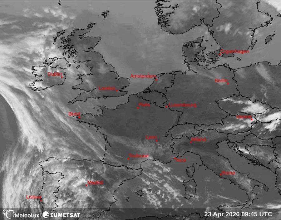 Wiedergabe von Satellitenbildern im Infrarotbereich