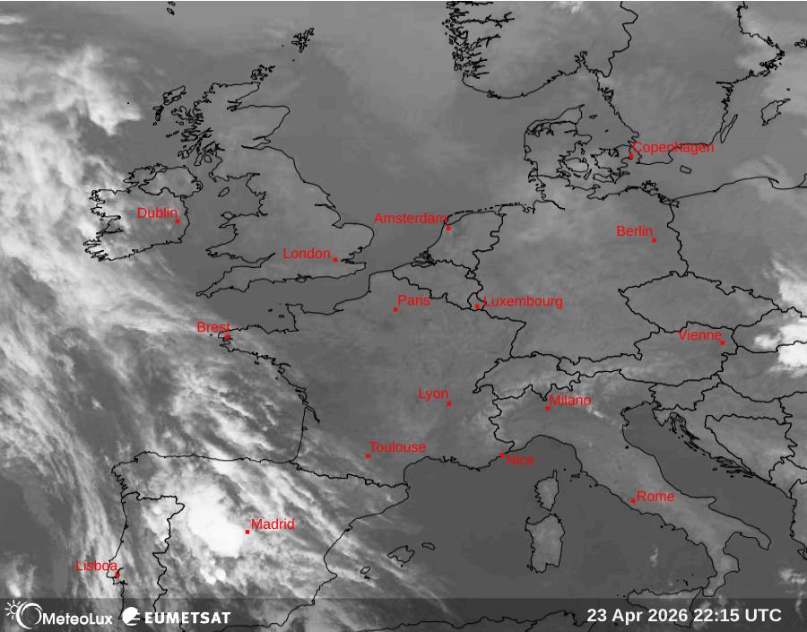 Wiedergabe von Satellitenbildern im Infrarotbereich