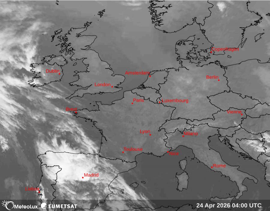 Wiedergabe von Satellitenbildern im Infrarotbereich