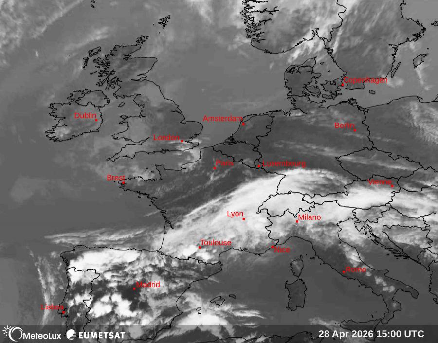 Wiedergabe von Satellitenbildern im Infrarotbereich