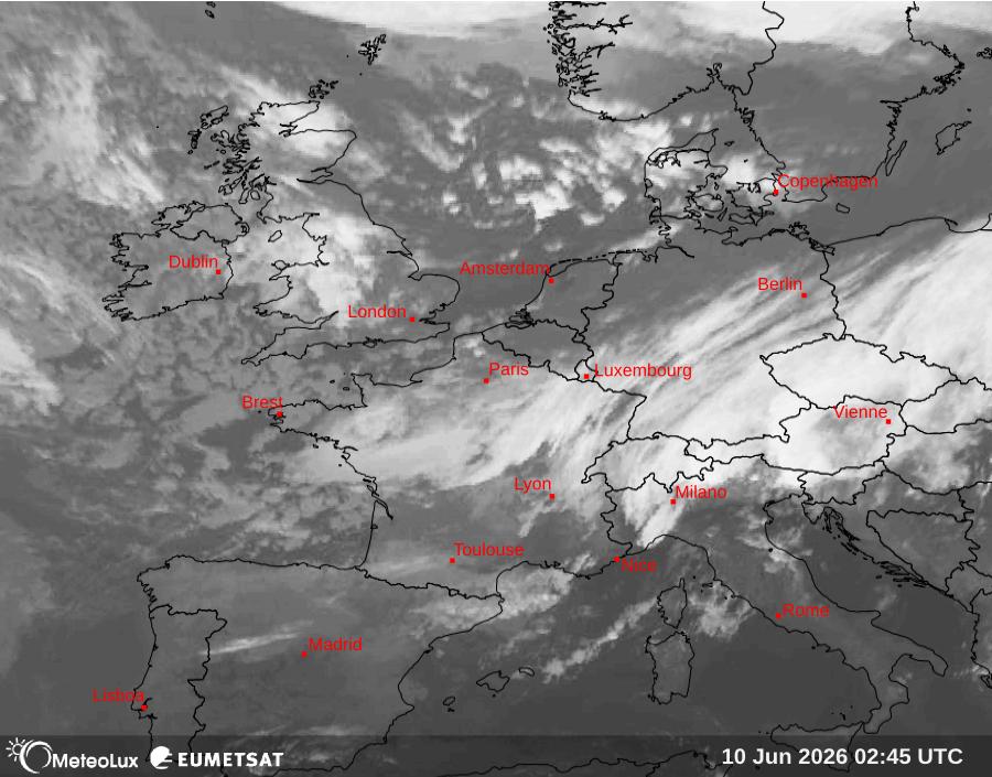 Wiedergabe von Satellitenbildern im Infrarotbereich