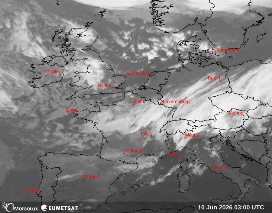 Wiedergabe von Satellitenbildern im Infrarotbereich