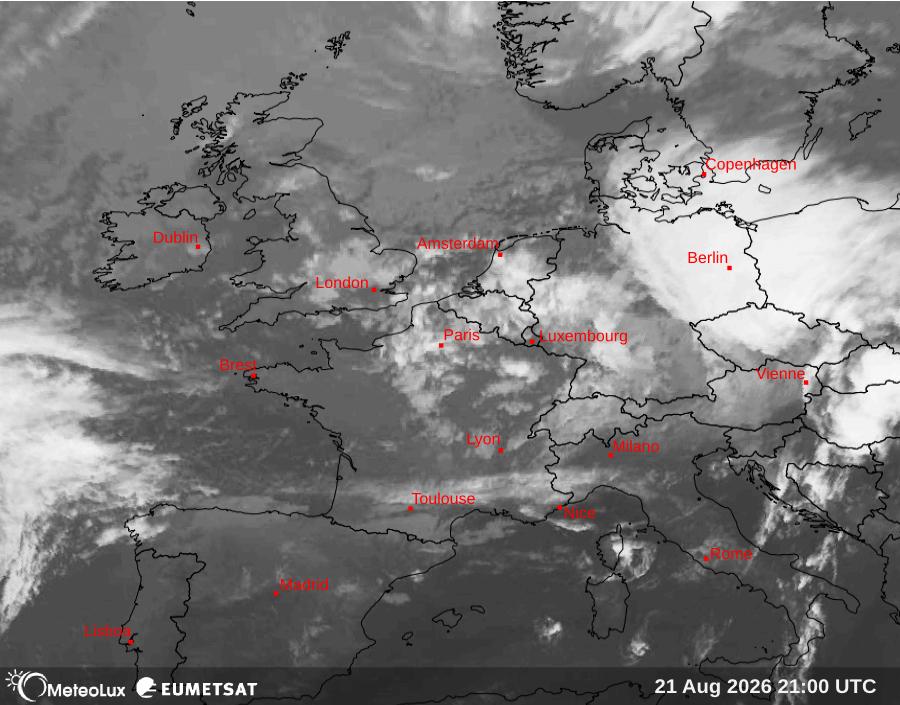 Wiedergabe von Satellitenbildern im Infrarotbereich