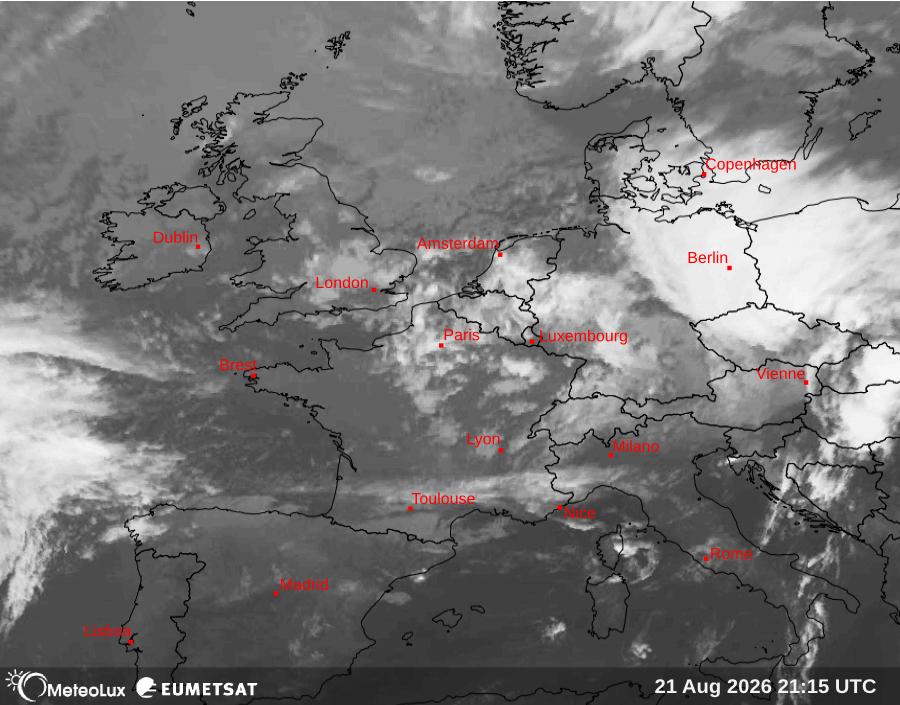 Wiedergabe von Satellitenbildern im Infrarotbereich