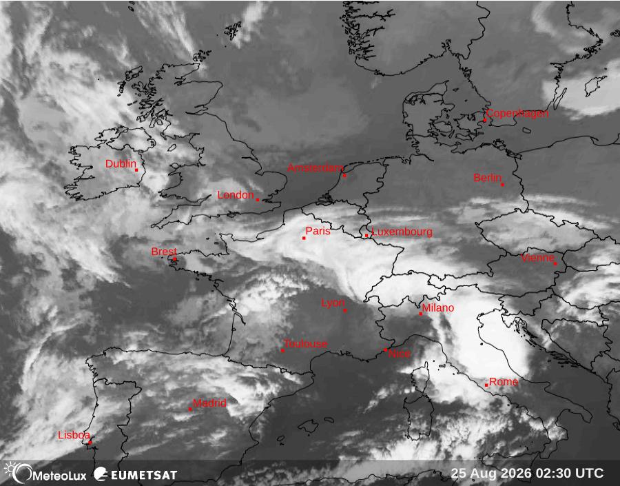 Wiedergabe von Satellitenbildern im Infrarotbereich