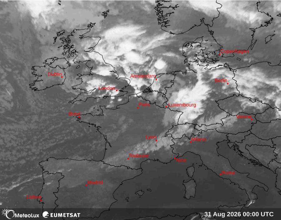 Wiedergabe von Satellitenbildern im Infrarotbereich