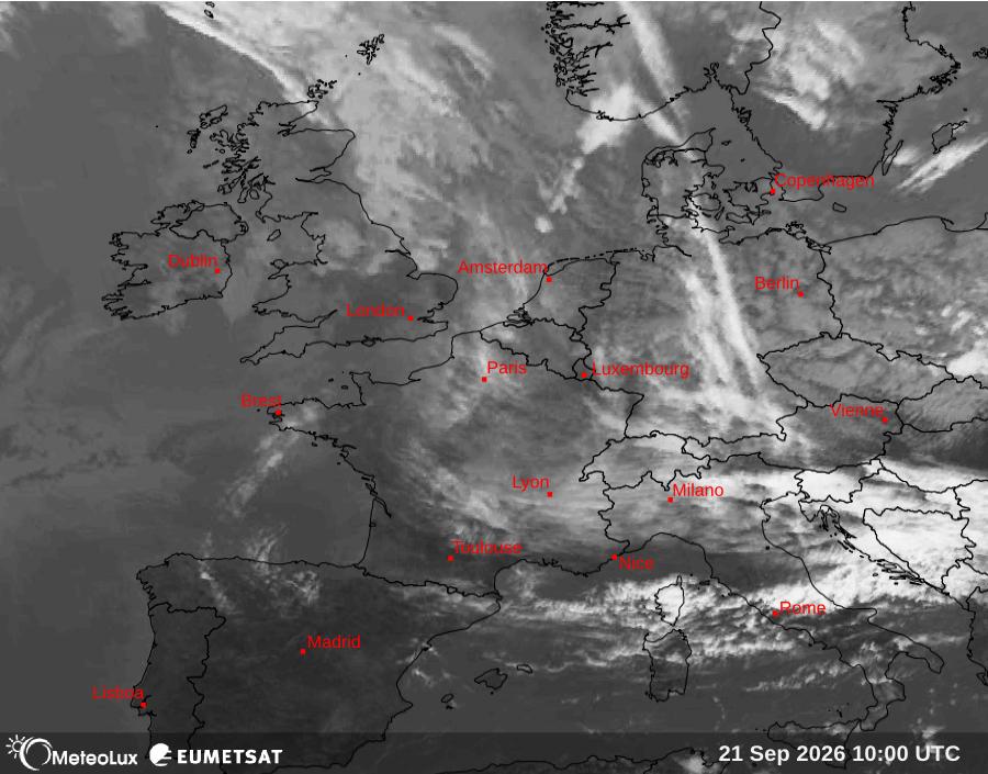 Wiedergabe von Satellitenbildern im Infrarotbereich