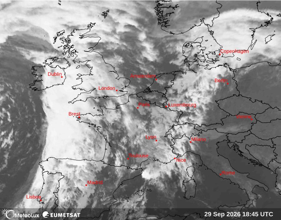 Wiedergabe von Satellitenbildern im Infrarotbereich