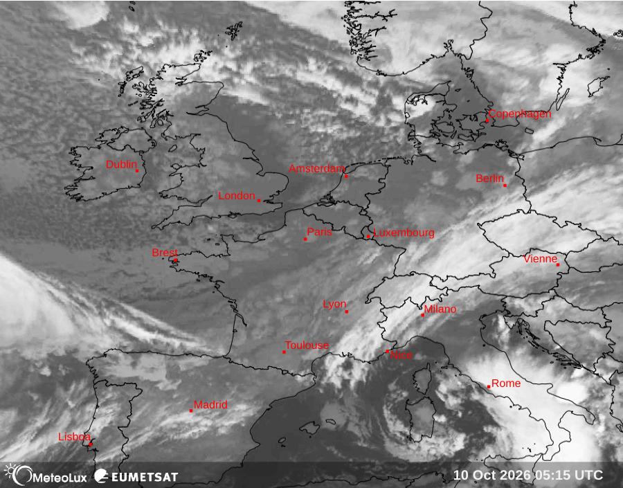 Wiedergabe von Satellitenbildern im Infrarotbereich