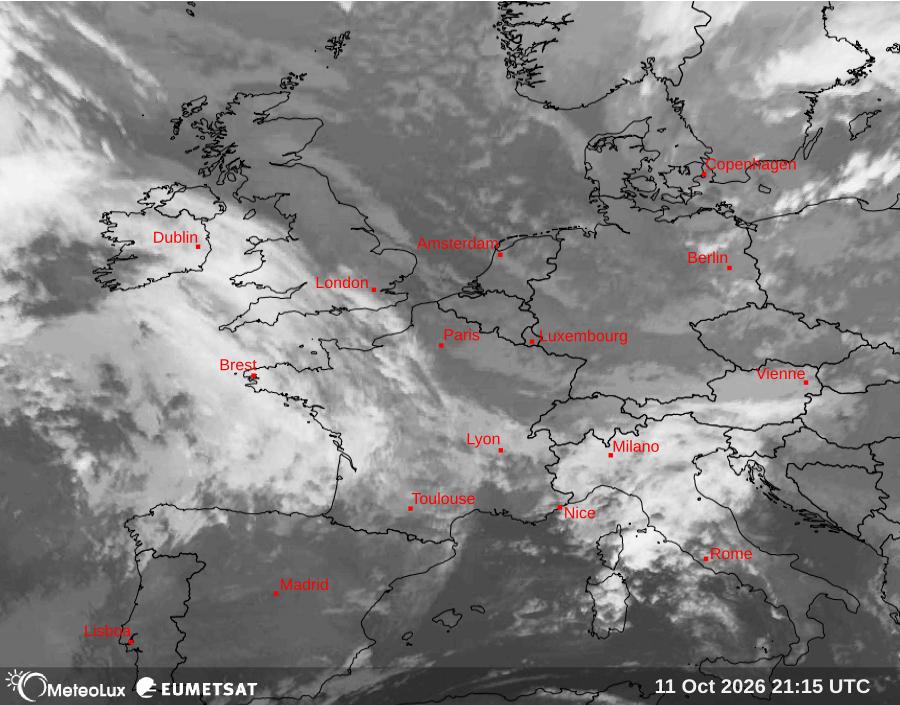 Wiedergabe von Satellitenbildern im Infrarotbereich