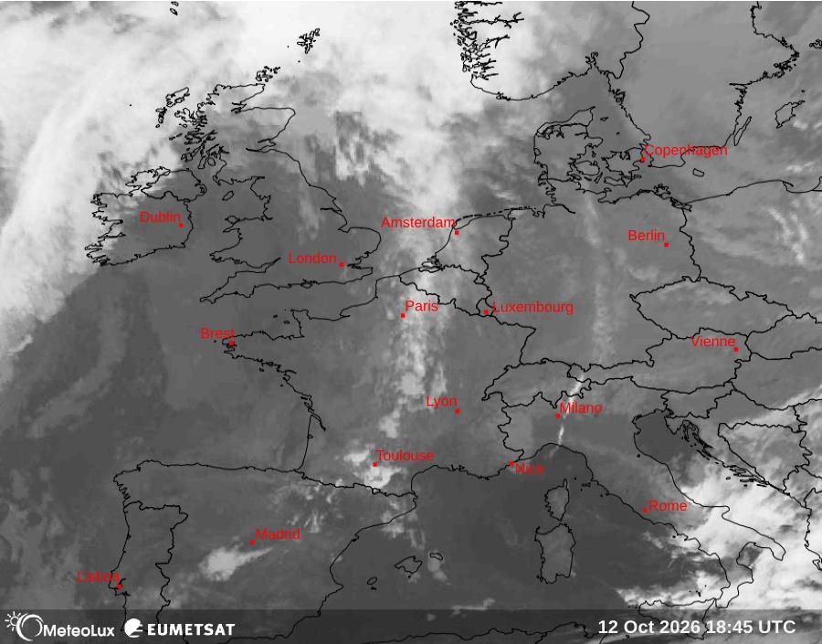 Wiedergabe von Satellitenbildern im Infrarotbereich