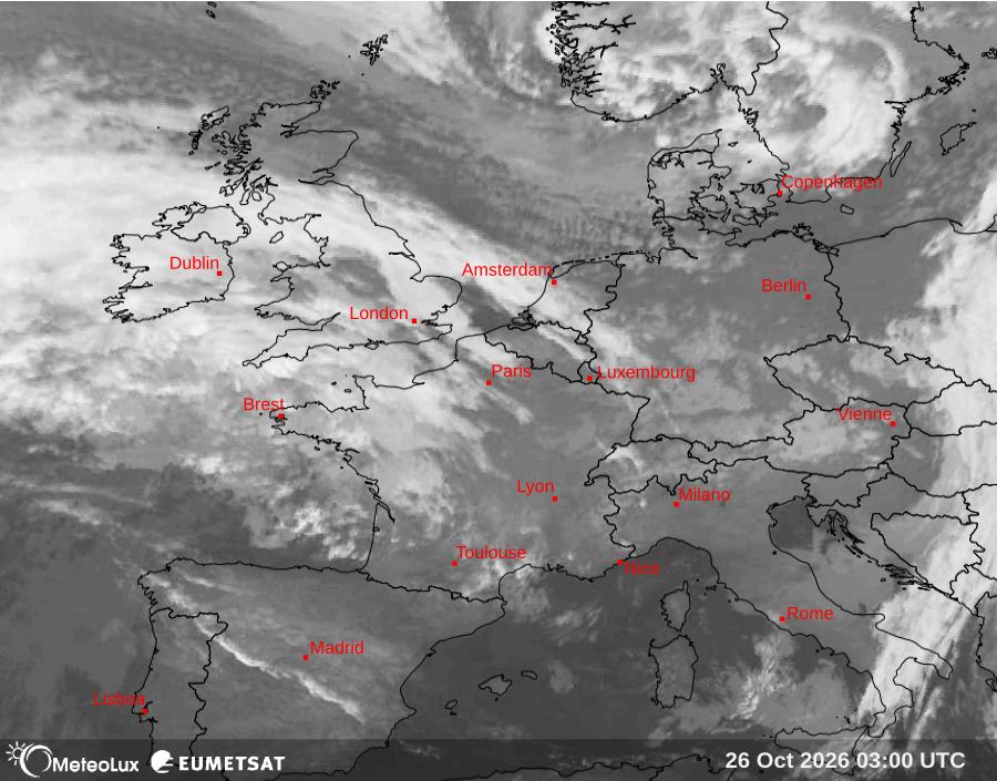 Wiedergabe von Satellitenbildern im Infrarotbereich