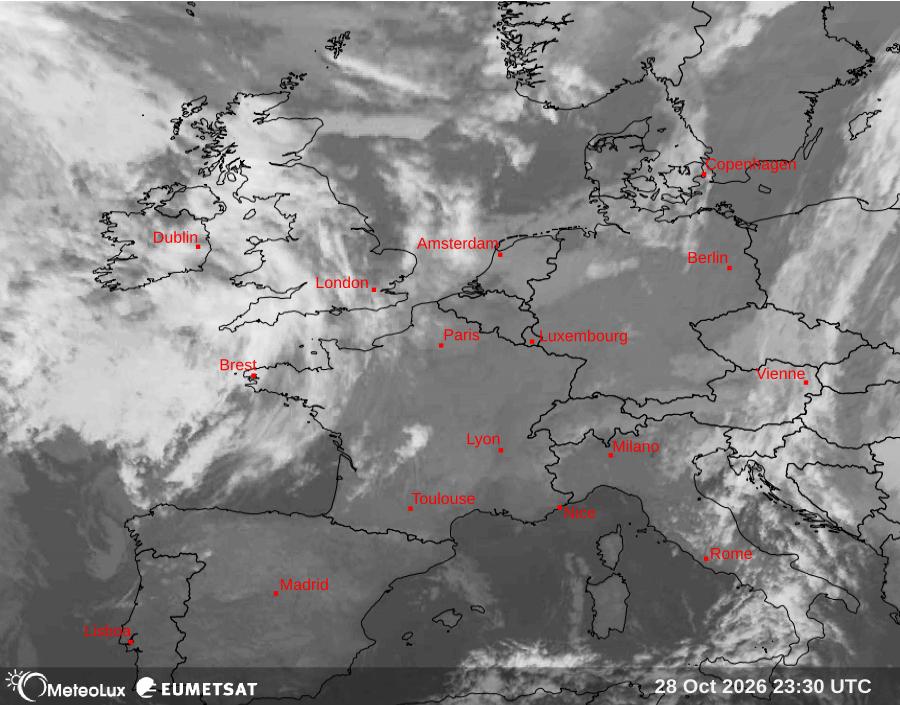 Wiedergabe von Satellitenbildern im Infrarotbereich