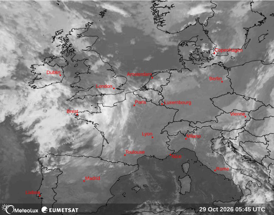 Wiedergabe von Satellitenbildern im Infrarotbereich