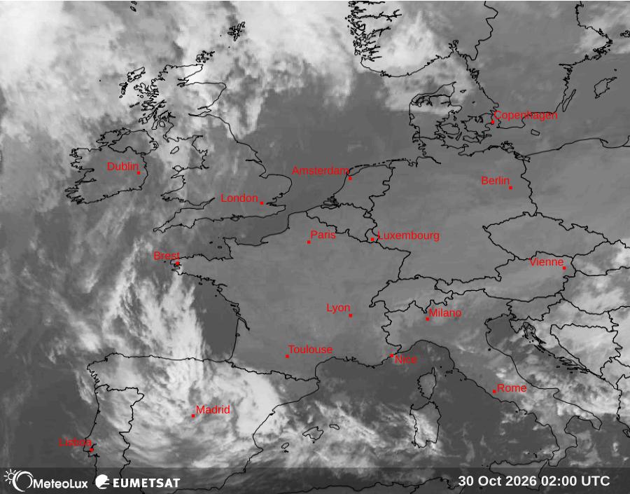 Wiedergabe von Satellitenbildern im Infrarotbereich
